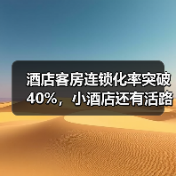 酒店客房连锁化率突破40%,小酒店还有活路吗?(图1) 酒店客房连锁化率突破40%,小酒店还有活路吗?(图1)
